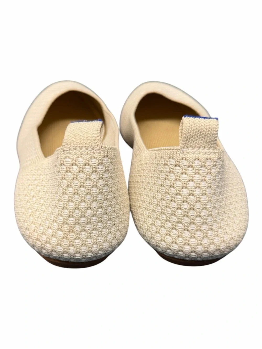 Rothy's Women's Cream Knit Ballet Flats with Blue Tab Size 9.5 - Picture 4 of 6